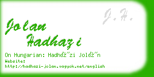 jolan hadhazi business card